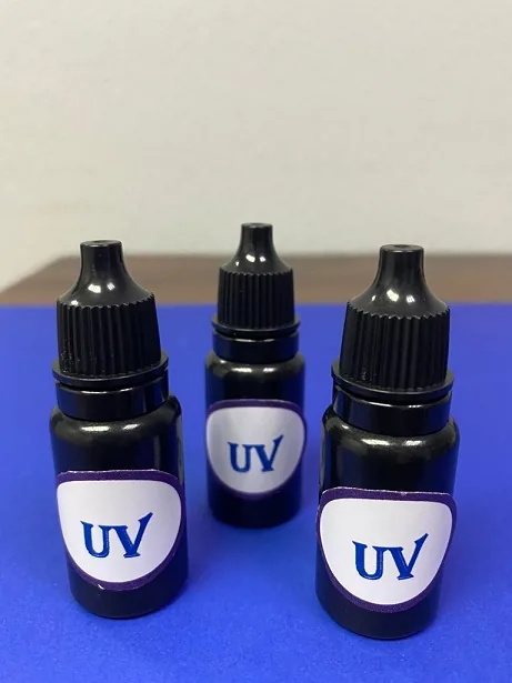 Frascos de resina UV